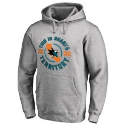 Men\'s San Jose Sharks Fanatics Branded Ash Hometown Collection Sharks Territory Pullover Hoodie