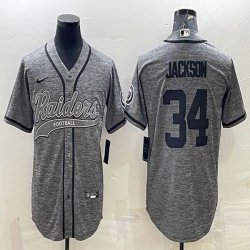 Nike Oakland Raiders #34 Bo Jackson Hemp gary baseball jerseys Joint name-BD