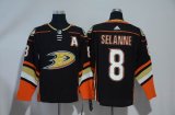 Adidas Anaheim Ducks #8 Teemu Selanne black hockey jersey A patch