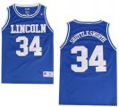 Lincoln High School #34 Shuttlesworth blue nba jersey