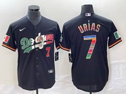 Nike Los Angeles Dodgers #7 Julio Urias black majestic baseball jersey Color font-BD 06