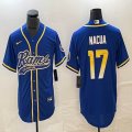 Nike Los Los Angeles Rams #17 Puka Nacua blue baseball jerseys Joint name-BD