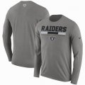 Men's Oakland Raiders Nike Charcoal Sideline Legend Staff Performance Long Sleeve T-Shirt