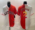 Nike Houston Astros #2 Alex Bregman orange white splits basebsll jerseys 01