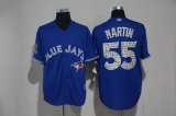 2017 Toronto Blue Jays 55# Russell Martin blue majestic baseball Jersey