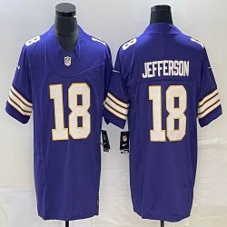 Nike Dallas Vikings #18 Justin Jefferson purple thrwoback Color Rush Limited Jersey 03