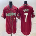 2023 World Cup Mexico #7 Julio Urias red majestic baseball jerseys 98