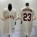 Nike San Francisco Giants #23 Joc Pederson beige majestic baseball jersey -BD