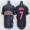 2023 World Cup Mexico #7 Julio Urias black majestic baseball jerseys 47