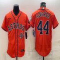 Nike Houston Astros #44 Yordan Alvarez orange Flexbase Authentic Collection Jersey