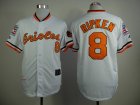 Baltimore Orioles #8 Cal Ripken 1970 Throwback Baseball white mlb Jerseys Hall of Fame patch