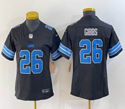 Women Nike Detroit Lions #26 Jahmyr Gibbs black Nike Vapor F.U.S.E. Limited Jersey -BD