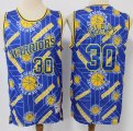 Golden State Warriors #30 Stephen Curry blue throwback nba jerseys-S8