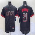 Nike Cincinnati Reds #21 Hunter Greene black Flexbase Authentic Collection Jersey city version -BD