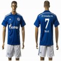 2015-2016 Schalke 04 RAUL #7 blue soccer jersey home