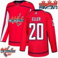 Custom Adidas Washington Capitals #20 Eller red hockey Champion version