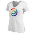 Women's White Atlanta Hawks Fanatics Branded Team Pride V-Neck T-Shirt