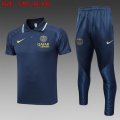 2023-2024 Paris Saint-Germain club blue Polo Soccer uniforms with Long Trousers -C1012