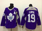 Reebok Toronto Maple Leafs #19 Joffrey Lupul purple ice hockey jersey A patch