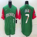 2023 World Cup Mexico #7 Julio Urias green red majestic baseball jerseys 01