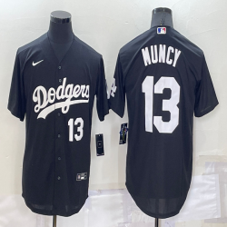 Los Angeles Dodgers #13 Max Muncy black majestic baseball Jerseys-BD