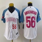 Women 2023 World Cup Mexico #56 Randy Arozarena white skyblue majestic baseball jerseys 15