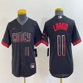 Youth Nike Cincinnati Reds #11 Barry Larkin black majestic baseball jerseys 04