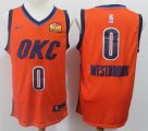 Nike Oklahoma City Thunder #0 Russell Westbrook orange basketball jersey-S8