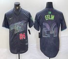 Nike Tampa Bay Rays #24 Eflin black majestic baseball jersey city version 02