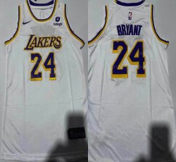 Youth Nike Los Angeless Lakers #24 Kobe Bryant white basketball Jerseys-XD