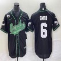 Nike Philadelphia Eagles #6 DeVonta Smith black baseball jerseys Joint name C patch-BD