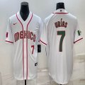 2023 World Cup Mexico #7 Julio Urias white majestic baseball jerseys 06