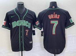 2023 World Cup Mexico #7 Julio Urias black majestic baseball jerseys 121