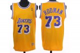 Los Angeles Lakers 73 ROOMAN throwback yellow nba jerseys