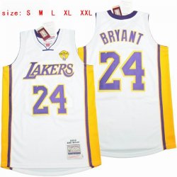 Los Angeless Lakers #24 Kobe Bryant white throwback basketball Jersey-SG