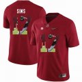 Custom Alabama Crimson Tide #17 Cam Sims Red College Color Rush Limited Jerseys