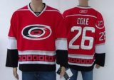 Carolina Hurricanes cole 26 red hockey jerseys