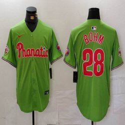 Nike Philadelphia Phillies #28 Alec Bohm green majestaic baseball jersey