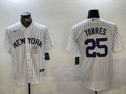 New York Yankees #25 Gleyber Torres White Nike majestic baseball Jersey 03