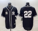 New York Yankees #22 Juan Soto Nike black majestic baseball Jersey Joint name -BD 01