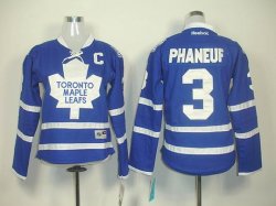 Toronto Maple Leafs #3 Dion Phaneuf Blue NHL Women Jerseys C Patch