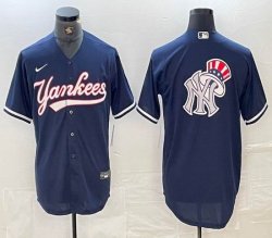 Nike New York Yankees blank blue MLB baseball Jersey Joint name -BD 12