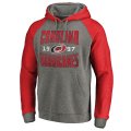 Men's Carolina Hurricanes Fanatics Branded Ash Timeless Collection Antique Stack Big & Tall Tri-Blend Raglan Pullover Hoodie