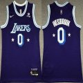 Nike Los Angeles Lakers #0 Russell Westbrook purple NBA basketball Jersey 75th-XD