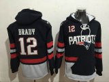 New England Patriots #12 Tom Brady Blue nike nfl Hooded Sweatshirt