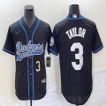 Nike Los Angeles Dodgers #3 Chris Taylor black majestic baseball Jerseys Joint name -BD 01