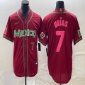 2023 World Cup Mexico #7 Julio Urias red majestic baseball jerseys 112