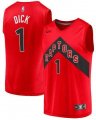 Toronto Raptors #1 Gradey Dick red NBA Jersey Hot press font