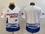 Women Puerto Rico Baseball blank White 2023 World Baseball Classic Replica Player Jersey 03