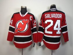 New Jersey Devils #24 Bryce Salvador Red hockey Jerseys C patch